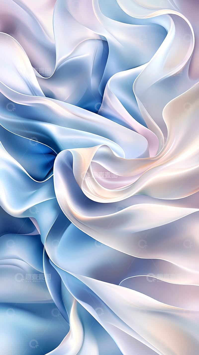 高清大图下载【趣麦麦图】蓝色丝滑波浪抽象艺术背景