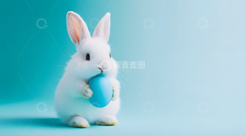 高清大图下载【趣麦麦图】宠物小兔与复活蛋摄影5