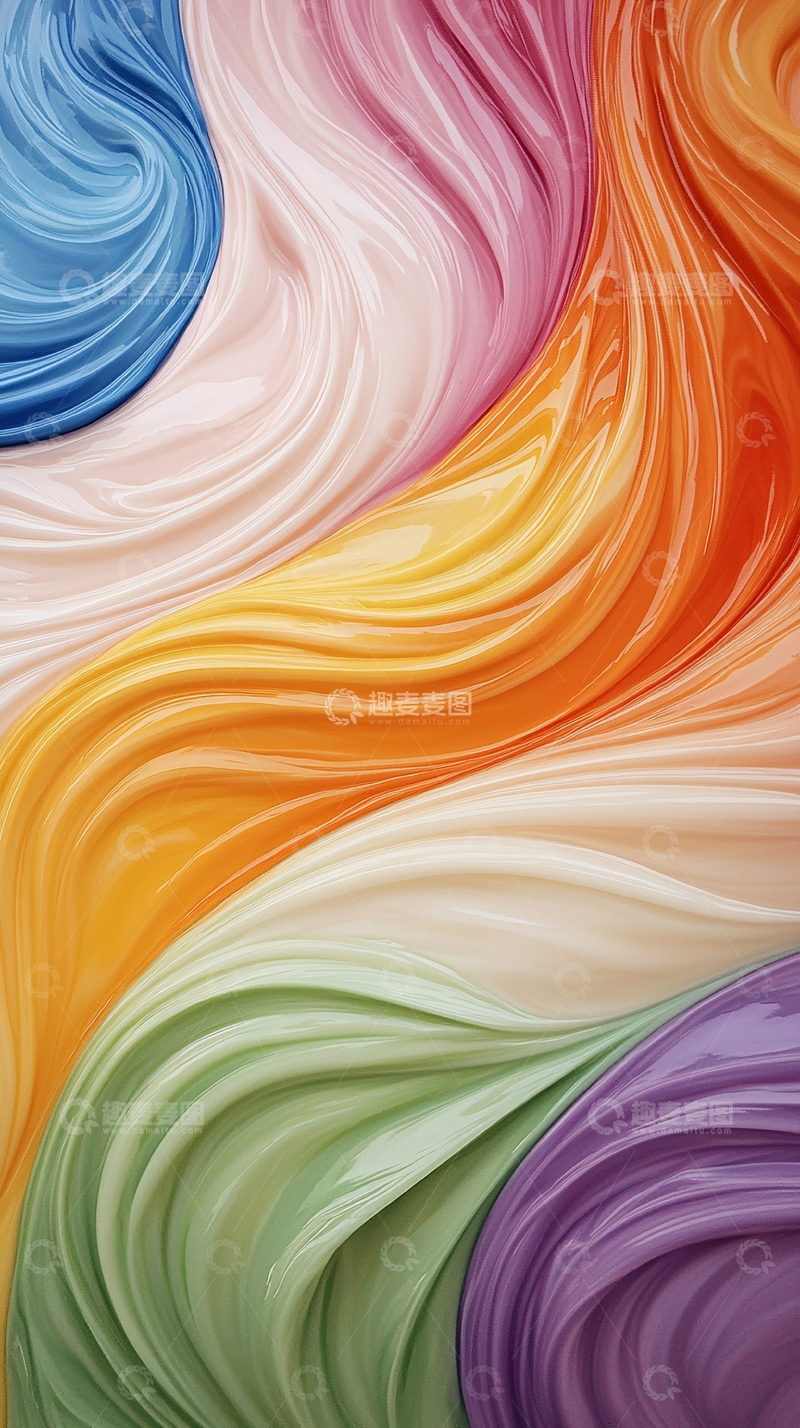 高清大图下载【趣麦麦图】色彩流动抽象艺术背景