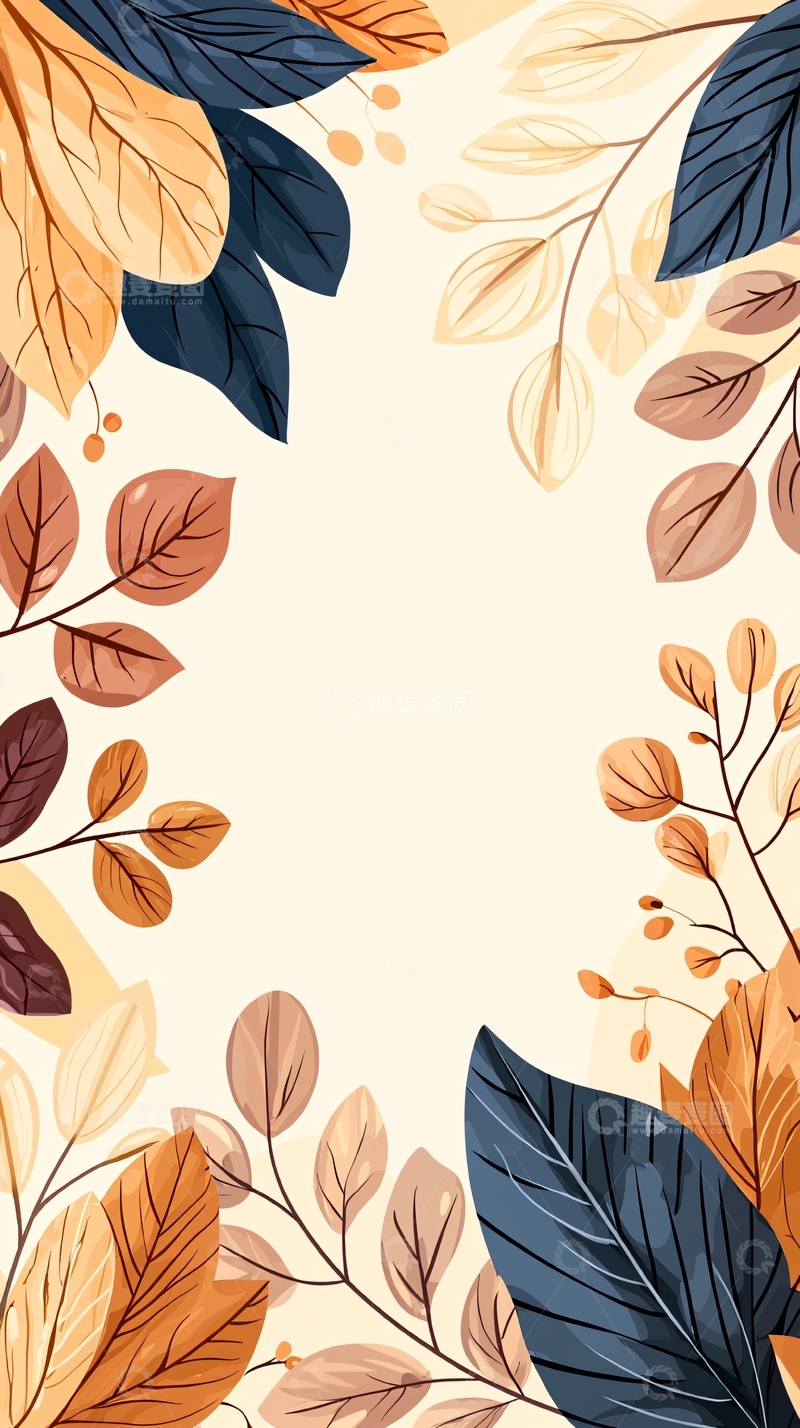 高清大图下载【趣麦麦图】秋日落叶背景素材