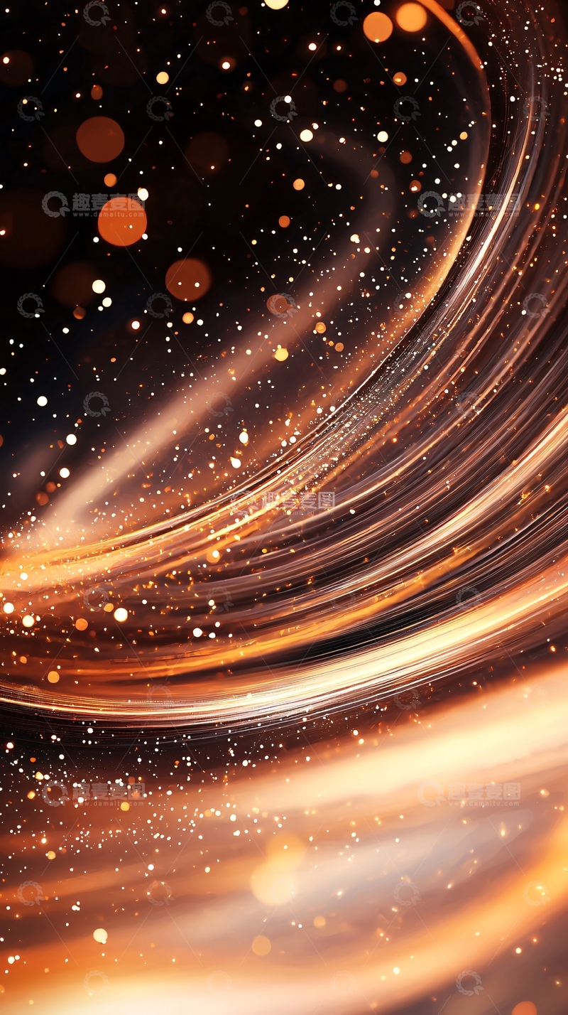 高清大图下载【趣麦麦图】金色光晕流动背景素材