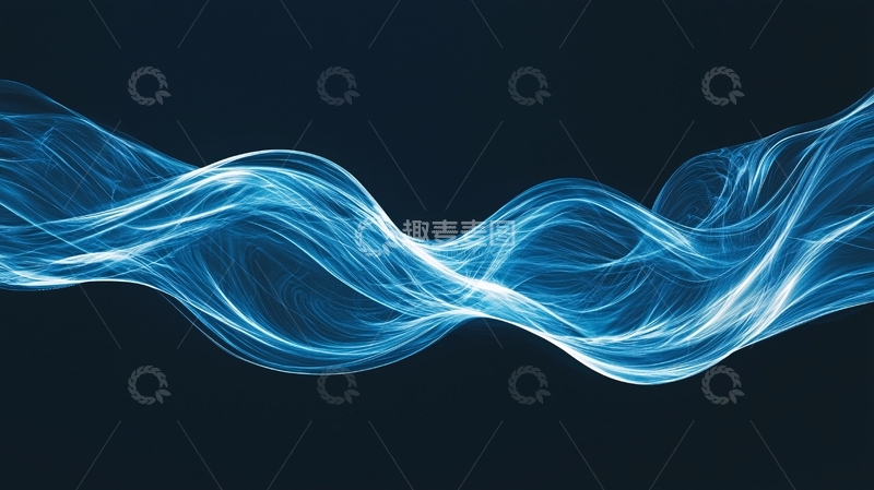 高清大图下载【趣麦麦图】蓝色波浪抽象艺术背景