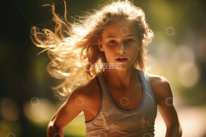 高清大图下载【趣麦麦图】跑步的年轻女性