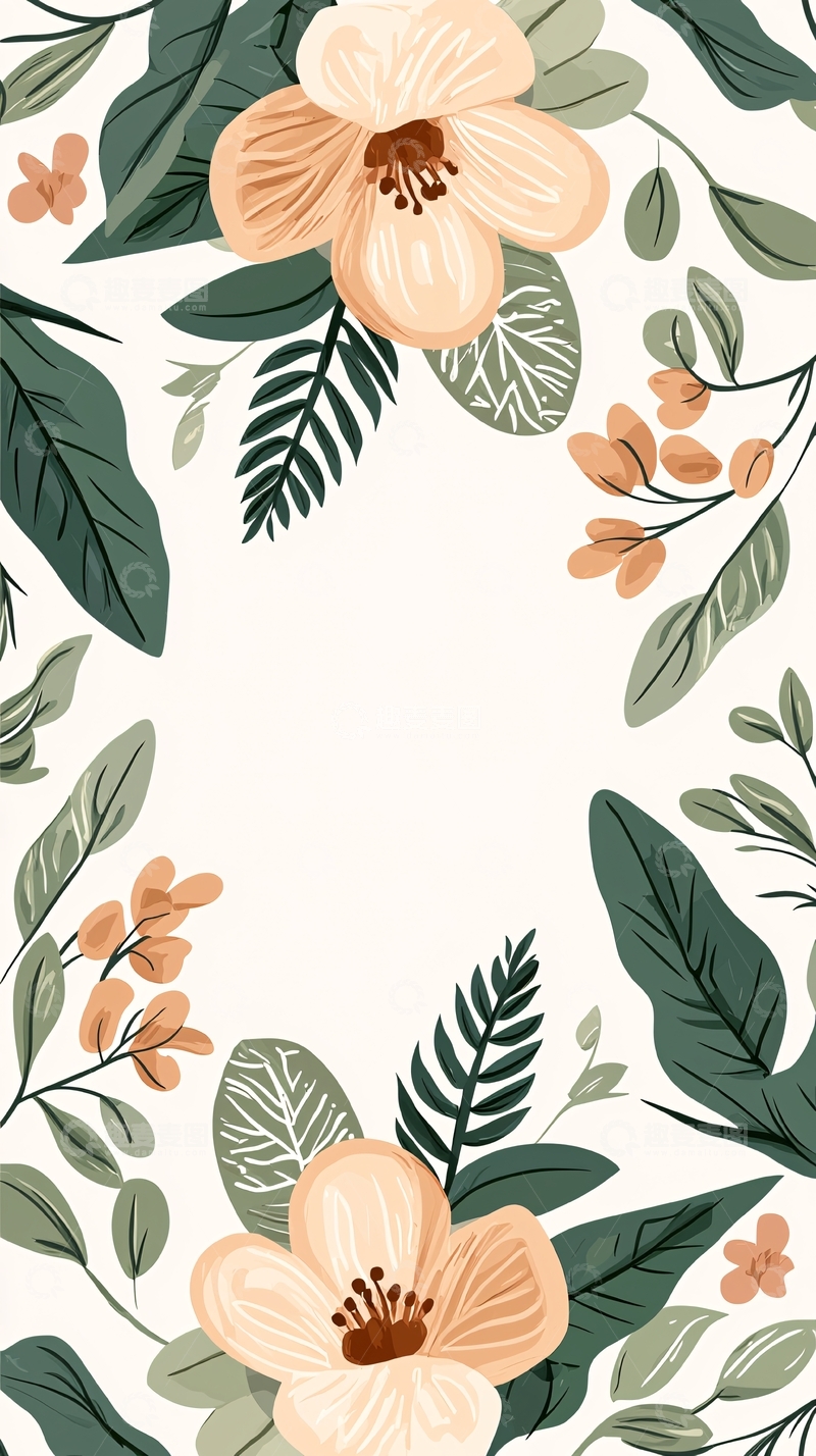 高清大图下载【趣麦麦图】清新花卉背景图案设计