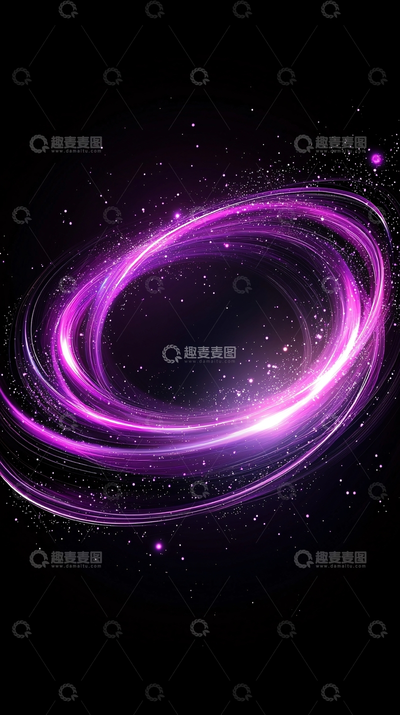 高清大图下载【趣麦麦图】紫色光圈星空背景