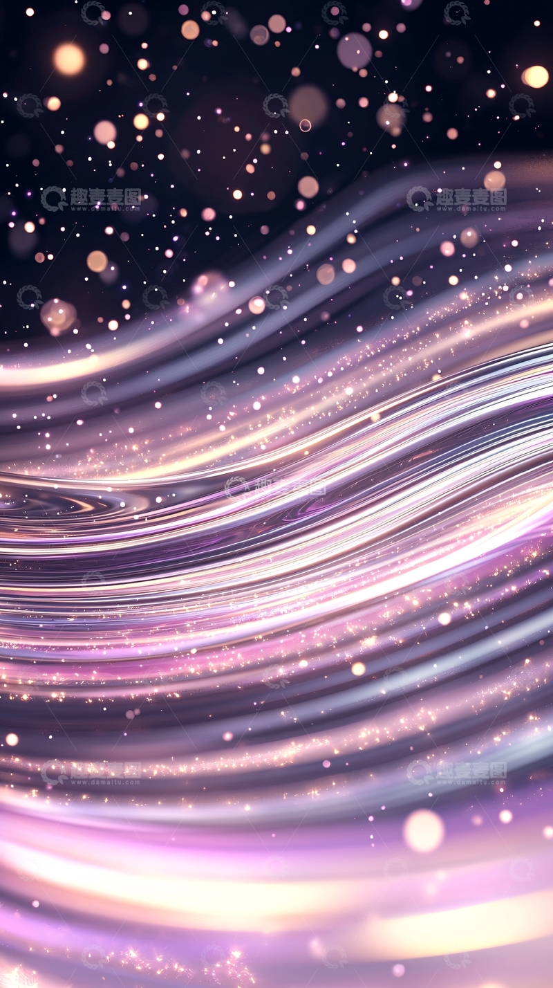 高清大图下载【趣麦麦图】梦幻光波流动背景