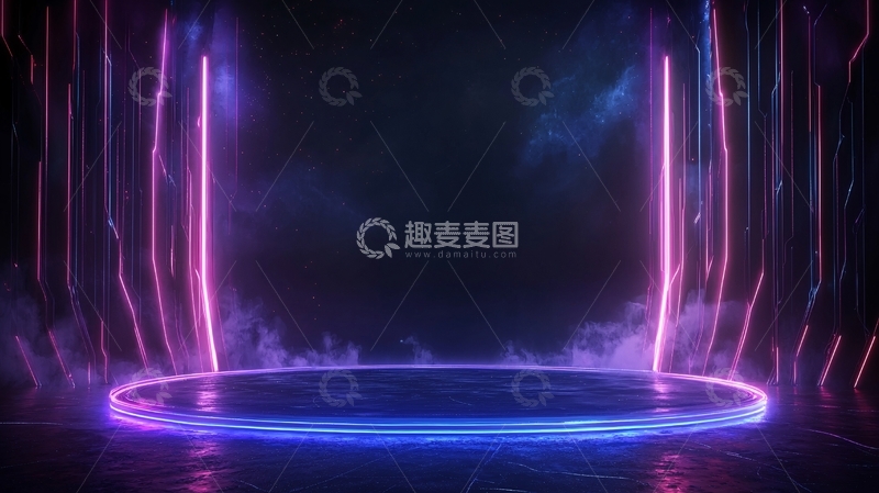 高清大图下载【趣麦麦图】未来科技舞台背景
