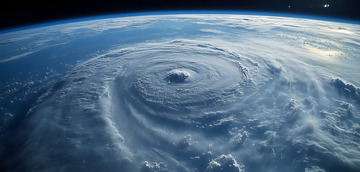 俯瞰地球表面台风眼