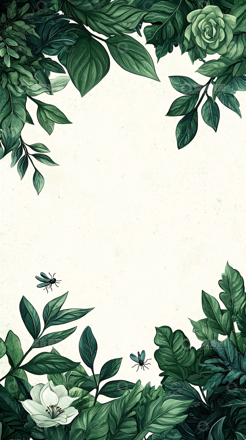 高清大图下载【趣麦麦图】绿色植物花卉背景墙纸