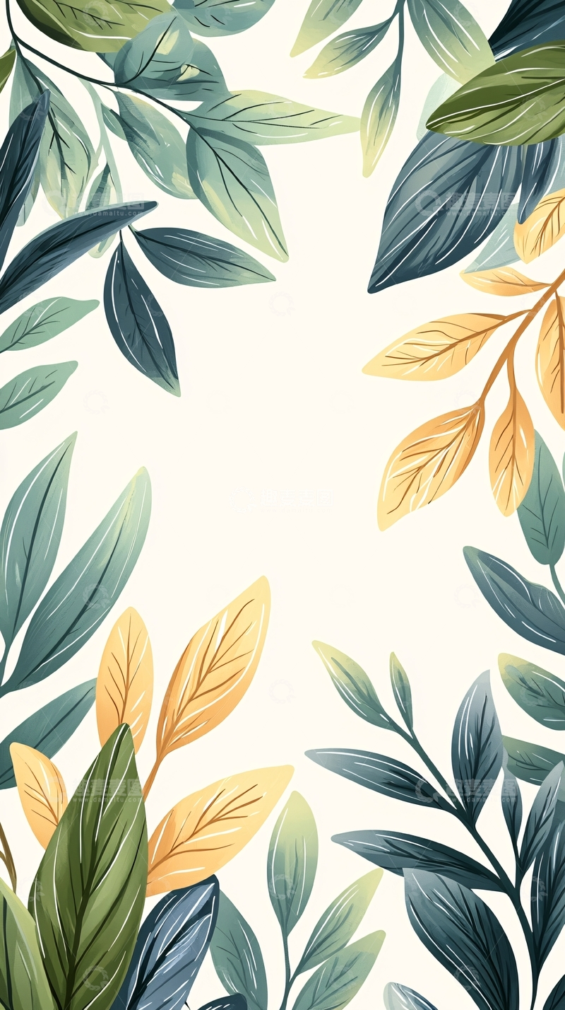 高清大图下载【趣麦麦图】秋日树叶背景图案