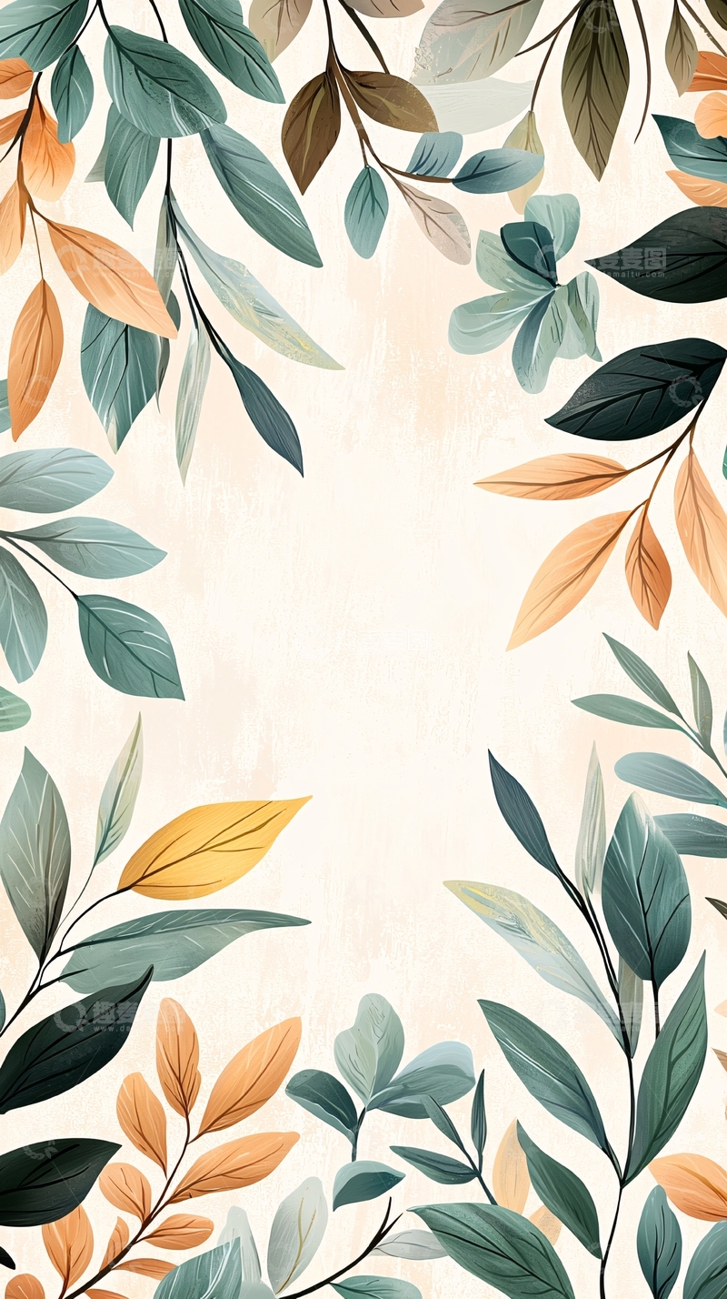 高清大图下载【趣麦麦图】秋日树叶背景图案