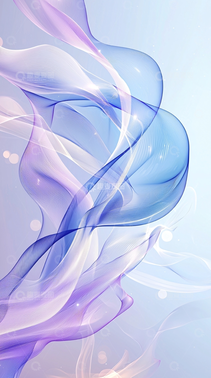 高清大图下载【趣麦麦图】梦幻蓝紫色抽象线条背景