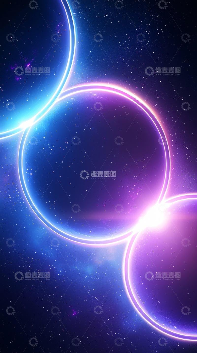 高清大图下载【趣麦麦图】宇宙光环星空背景图