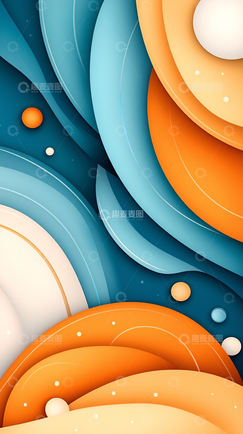 高清大图下载【趣麦麦图】抽象几何曲线背景素材