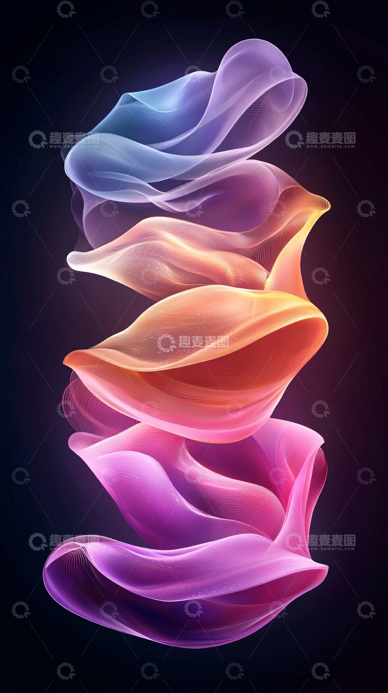 高清大图下载【趣麦麦图】抽象波浪形流动艺术图案