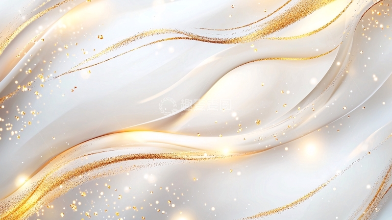 高清大图下载【趣麦麦图】金色波浪抽象背景素材