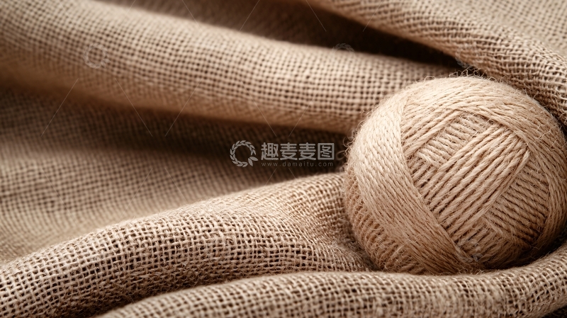 高清大图下载【趣麦麦图】麻布与线球背景素材