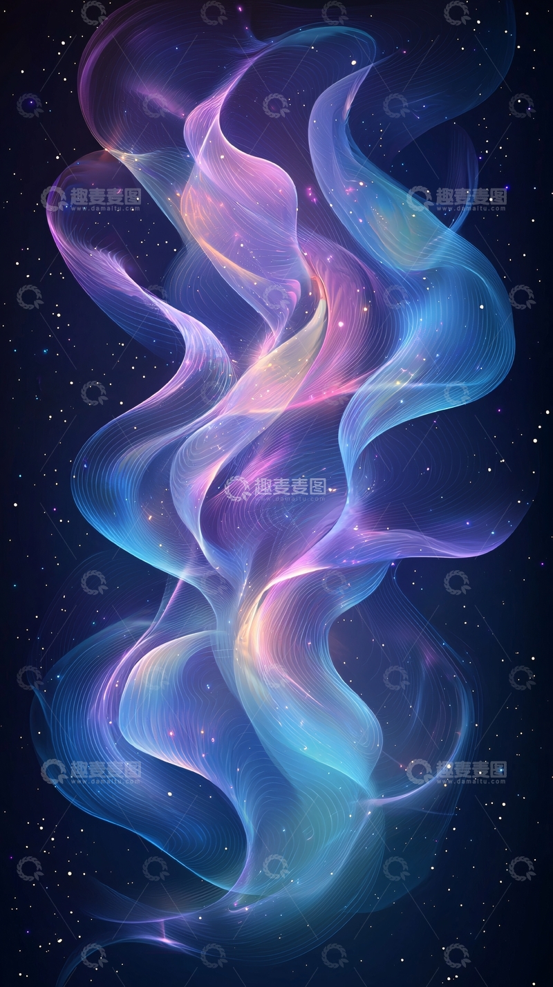 高清大图下载【趣麦麦图】梦幻星空流光动态壁纸