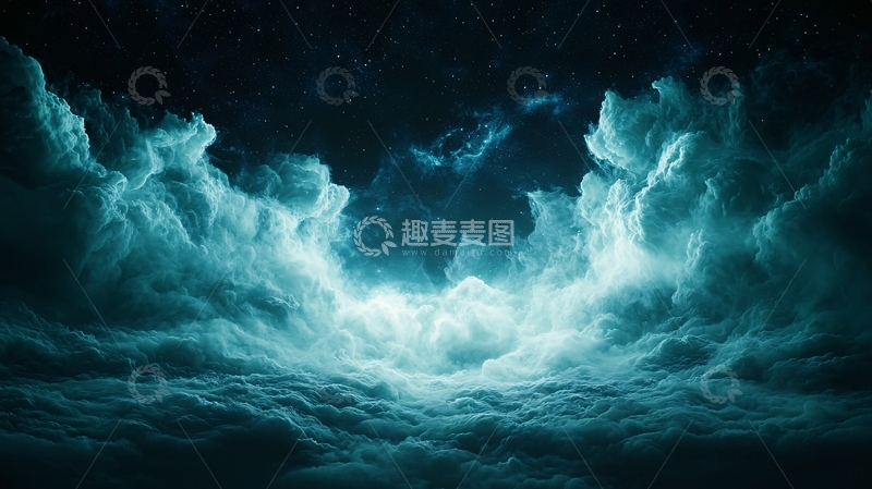 高清大图下载【趣麦麦图】夜空中的神秘云海