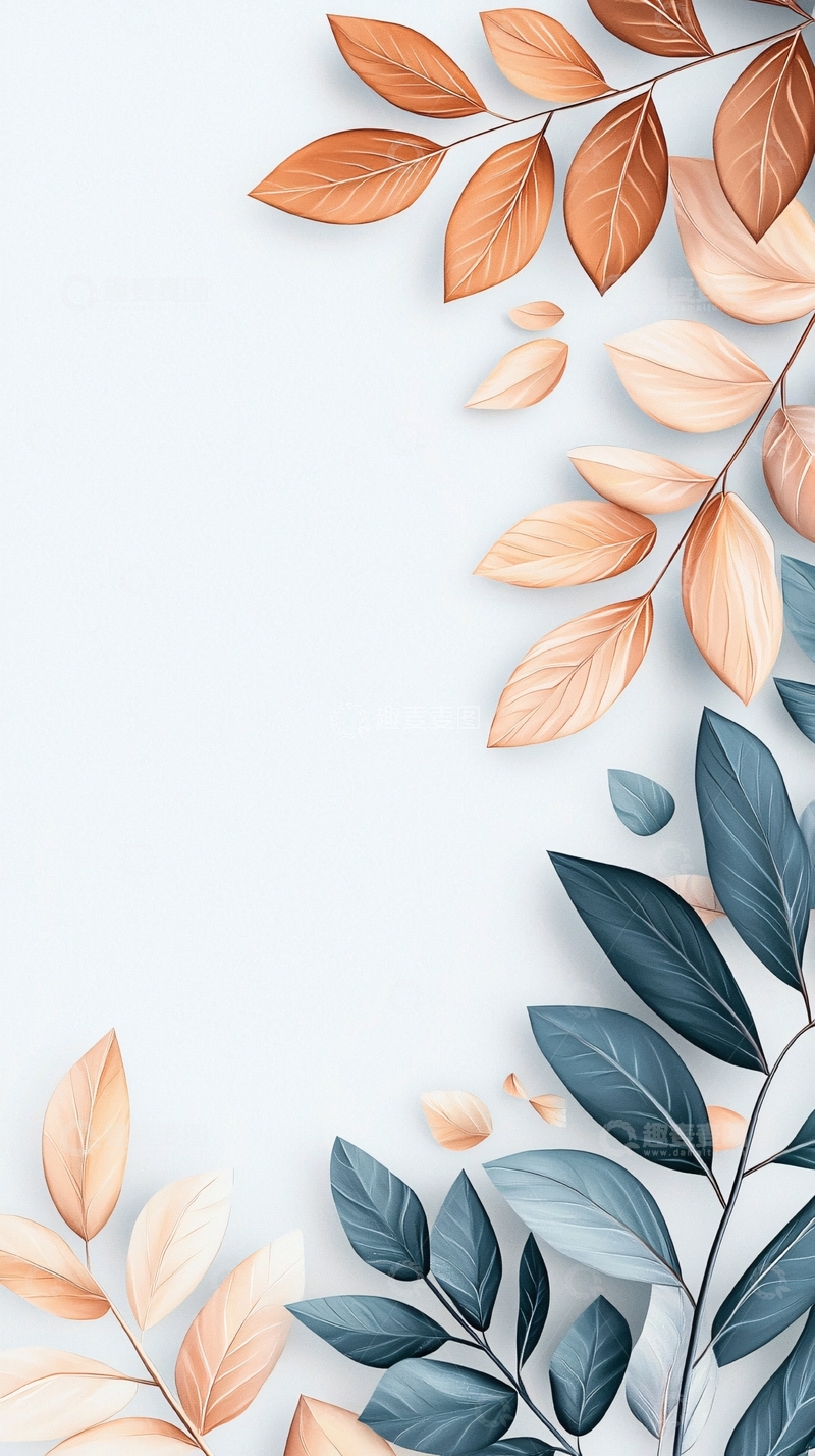 高清大图下载【趣麦麦图】秋日落叶背景素材