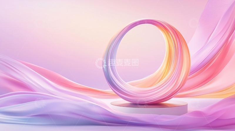 高清大图下载【趣麦麦图】梦幻彩虹环形舞台背景