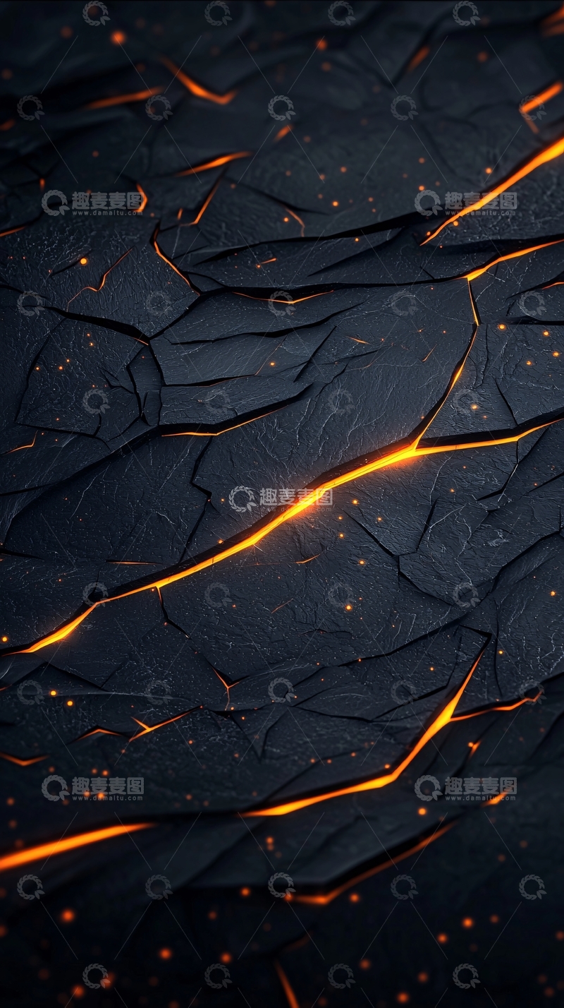 高清大图下载【趣麦麦图】裂纹中的火焰光影