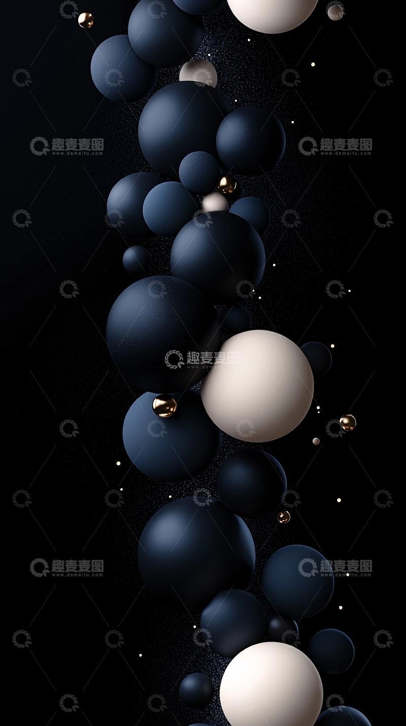 高清大图下载【趣麦麦图】深邃星空中的球体排列