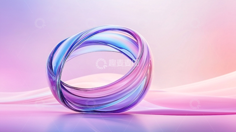 高清大图下载【趣麦麦图】梦幻色彩扭曲环形艺术背景