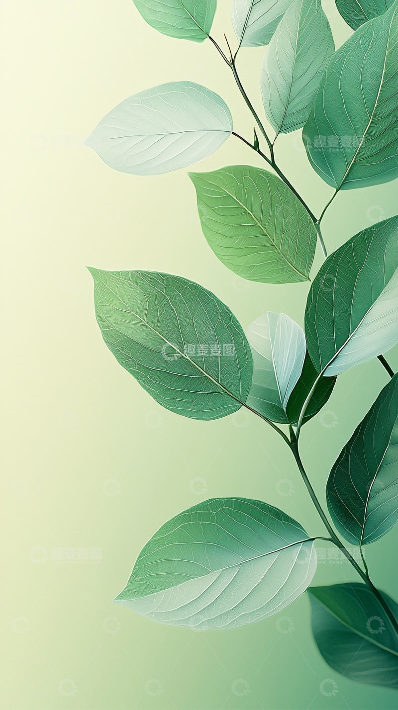 高清大图下载【趣麦麦图】清新绿叶自然背景