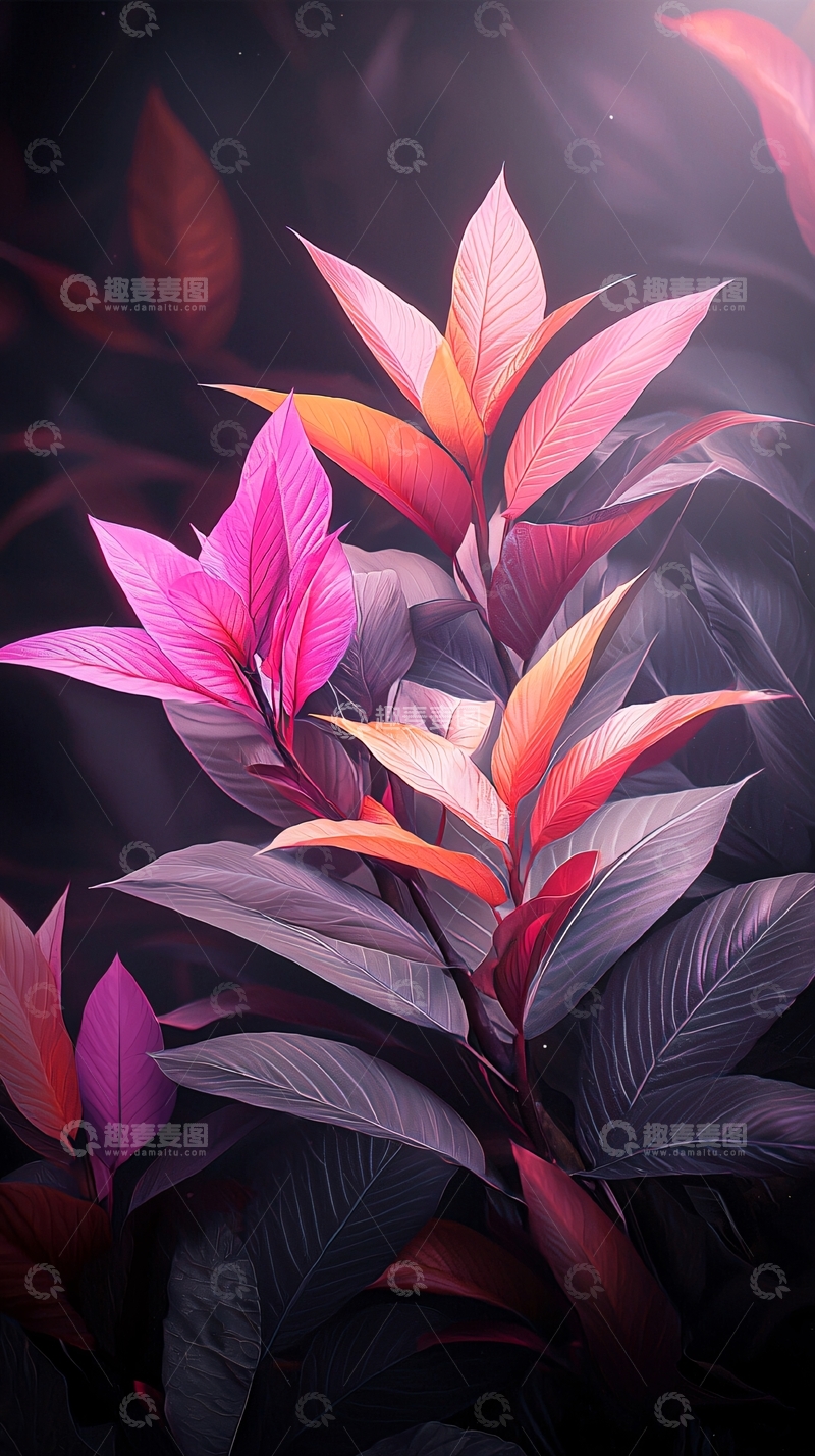 高清大图下载【趣麦麦图】梦幻色彩植物背景图