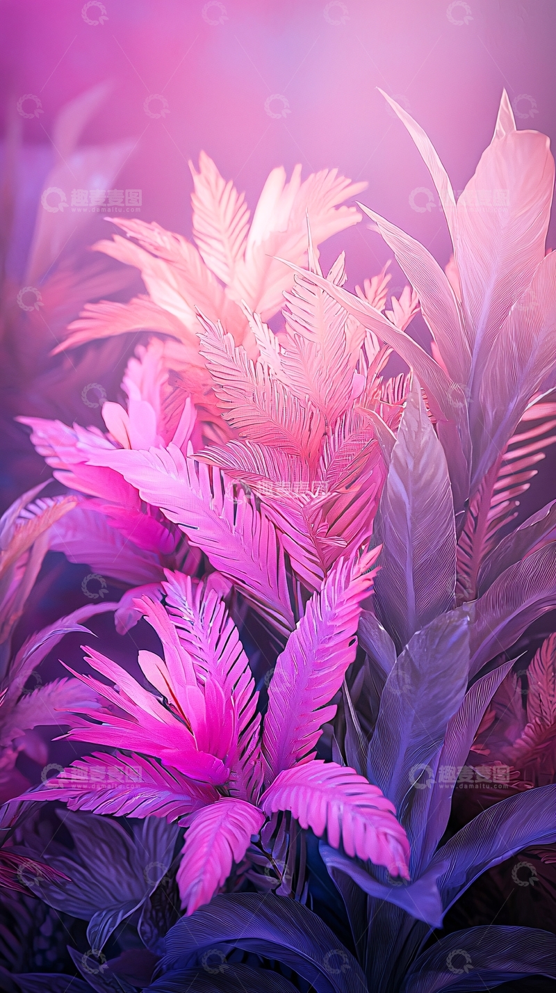 高清大图下载【趣麦麦图】梦幻热带植物背景