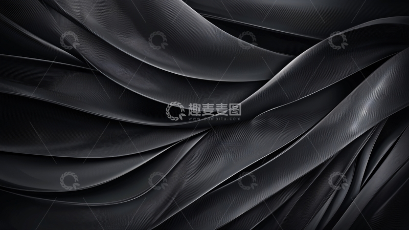 高清大图下载【趣麦麦图】黑色波纹抽象背景素材