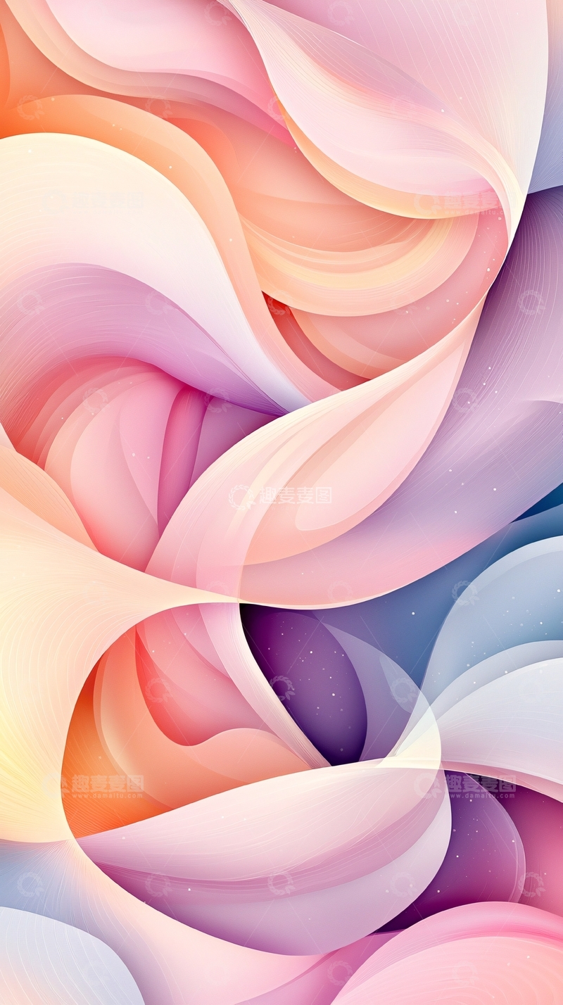 高清大图下载【趣麦麦图】抽象流动曲线艺术背景