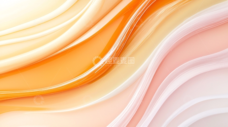 高清大图下载【趣麦麦图】橙色渐变流动线条背景