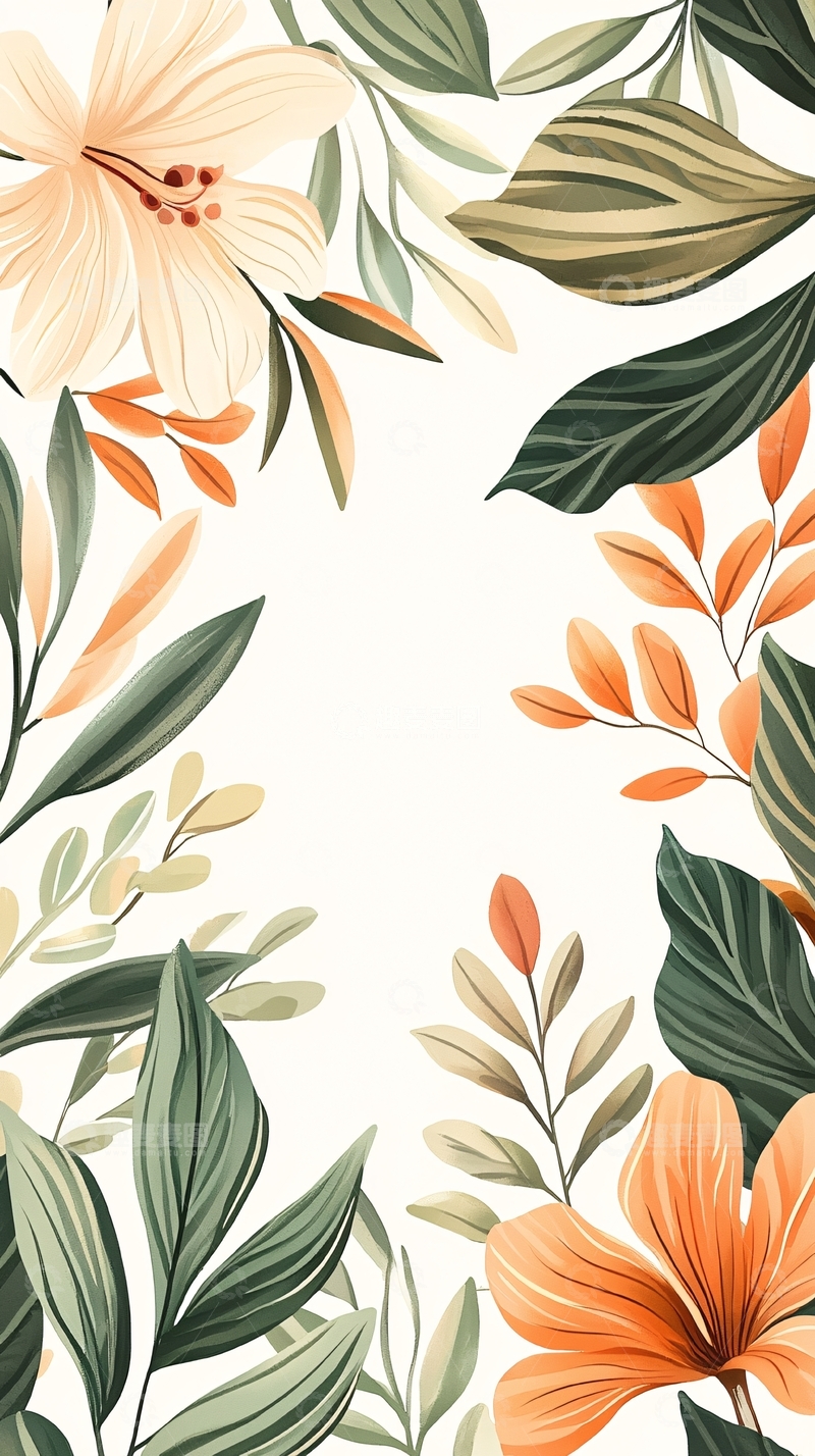 高清大图下载【趣麦麦图】秋日花卉背景图案