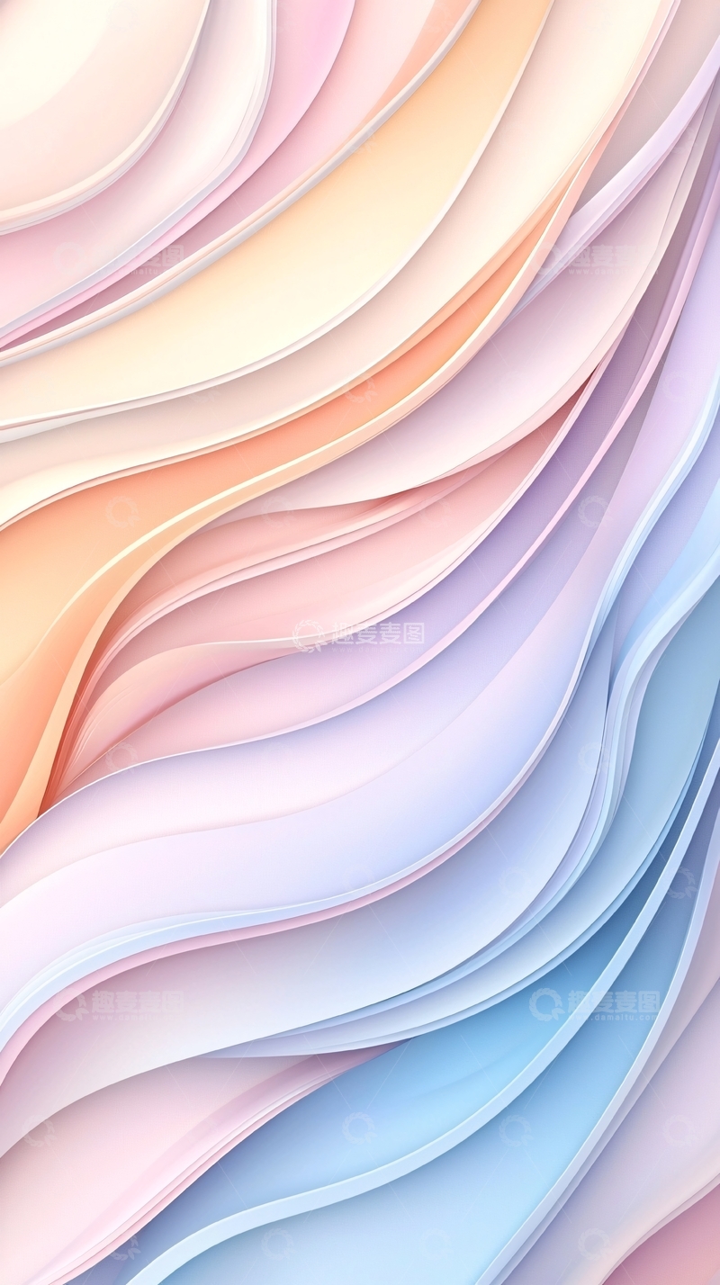 高清大图下载【趣麦麦图】柔和渐变波浪抽象背景
