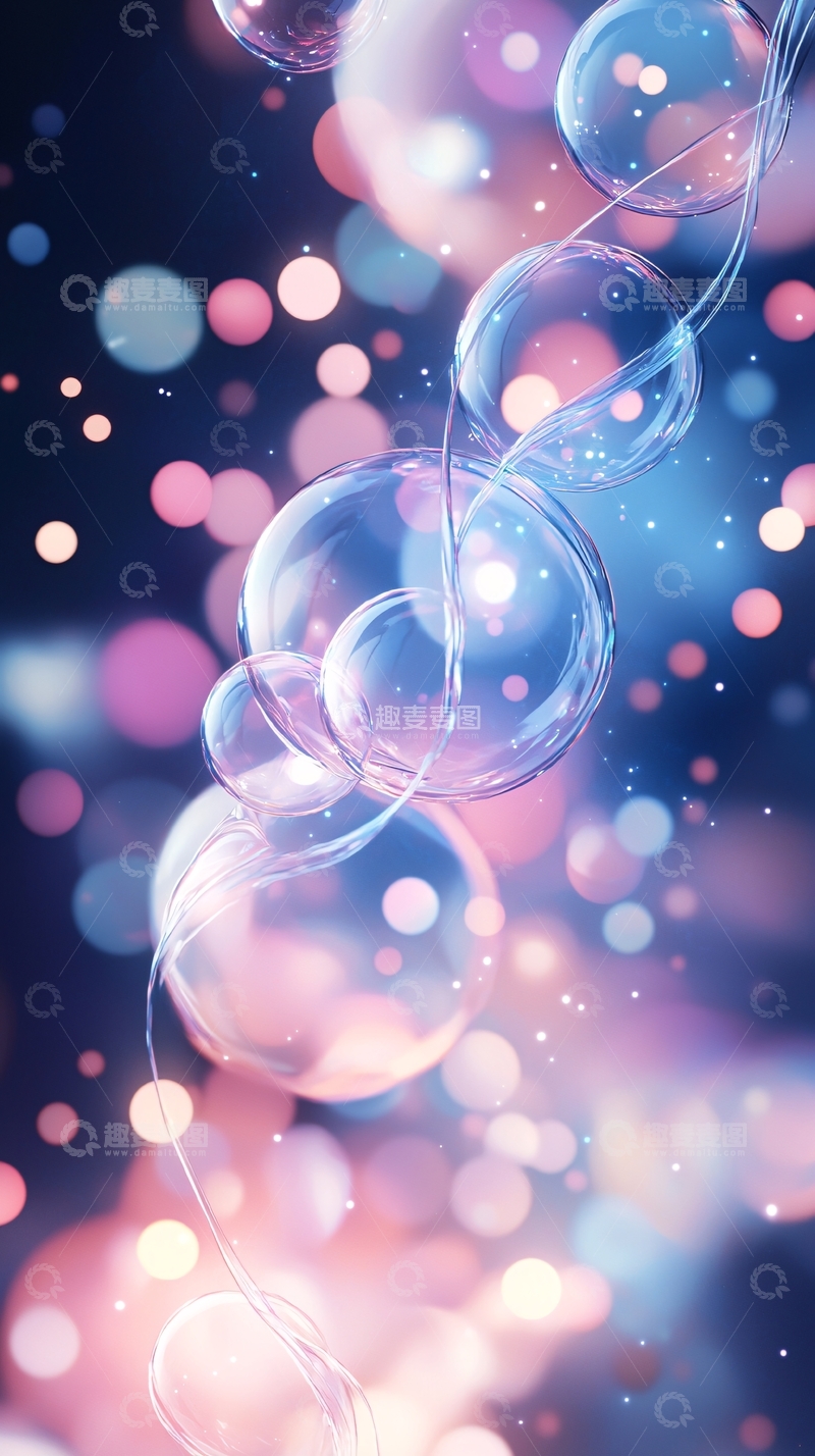 高清大图下载【趣麦麦图】梦幻泡泡背景素材