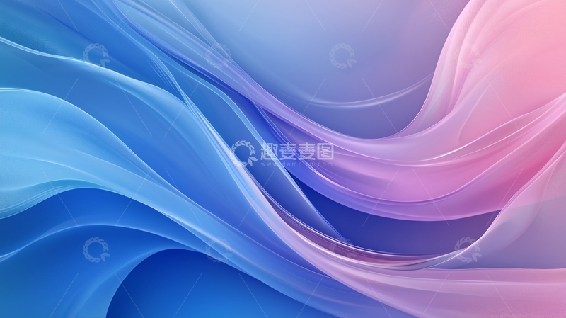 高清大图下载【趣麦麦图】蓝色渐变流动线条抽象背景