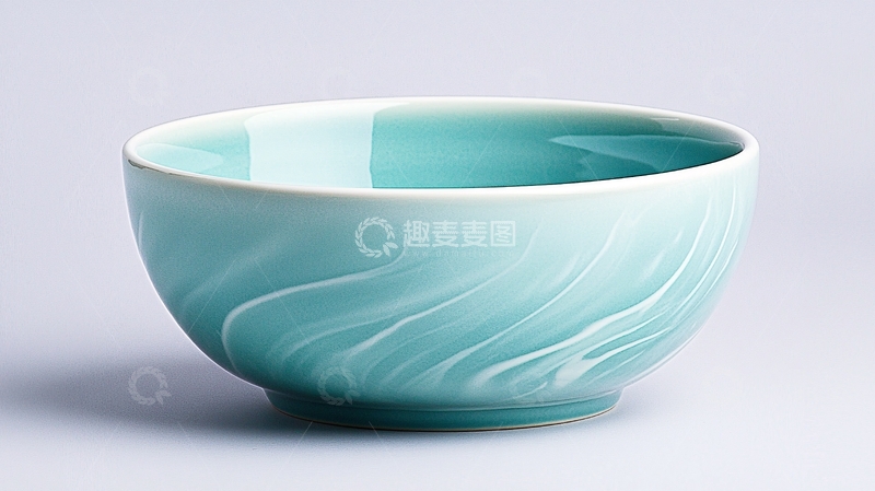 高清大图下载【趣麦麦图】青釉波纹陶瓷碗