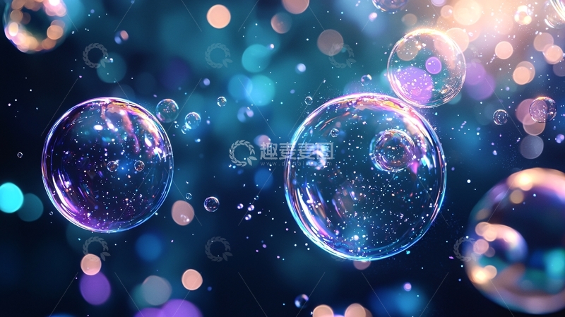高清大图下载【趣麦麦图】梦幻泡泡背景素材