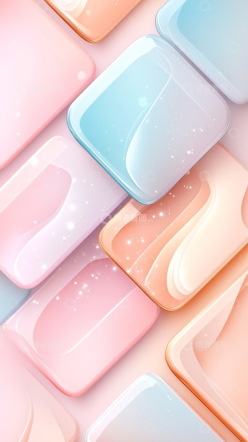 高清大图下载【趣麦麦图】梦幻渐变色方形背景素材