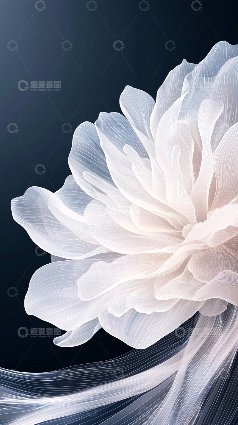 高清大图下载【趣麦麦图】白色抽象花朵背景图