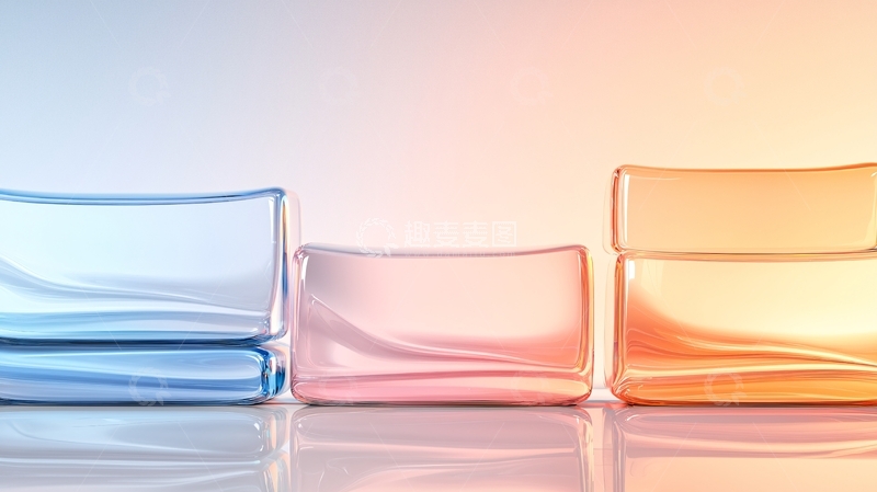 高清大图下载【趣麦麦图】渐变色玻璃方块排列