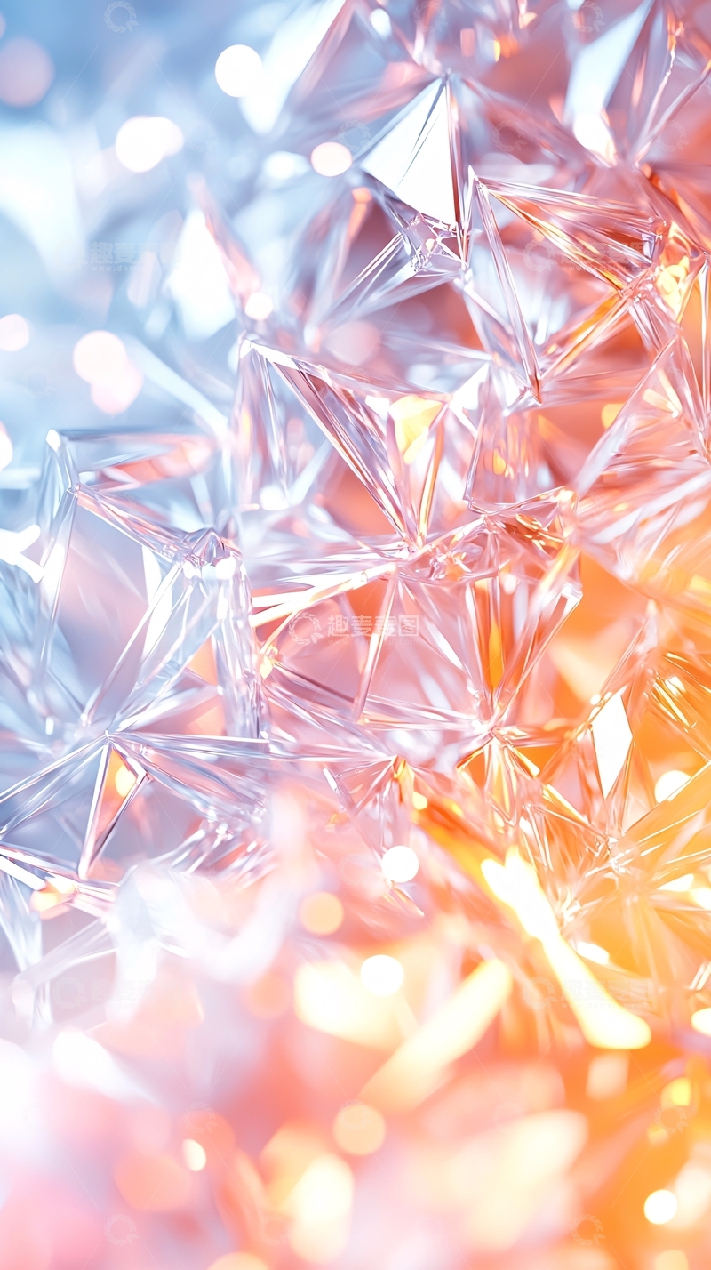 高清大图下载【趣麦麦图】璀璨水晶几何抽象背景