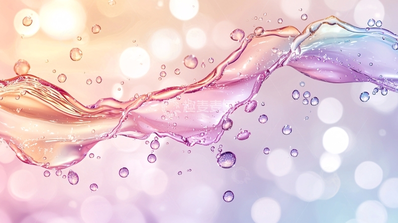 高清大图下载【趣麦麦图】梦幻色彩流动水波纹背景