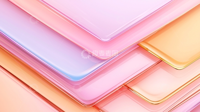 高清大图下载【趣麦麦图】渐变色玻璃质感手机壳堆叠背景