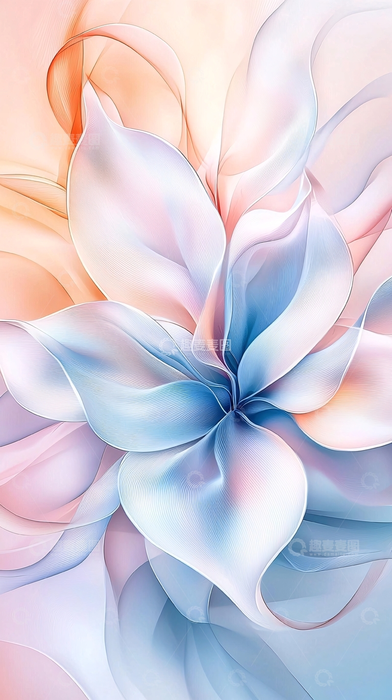 高清大图下载【趣麦麦图】抽象花卉艺术图案背景