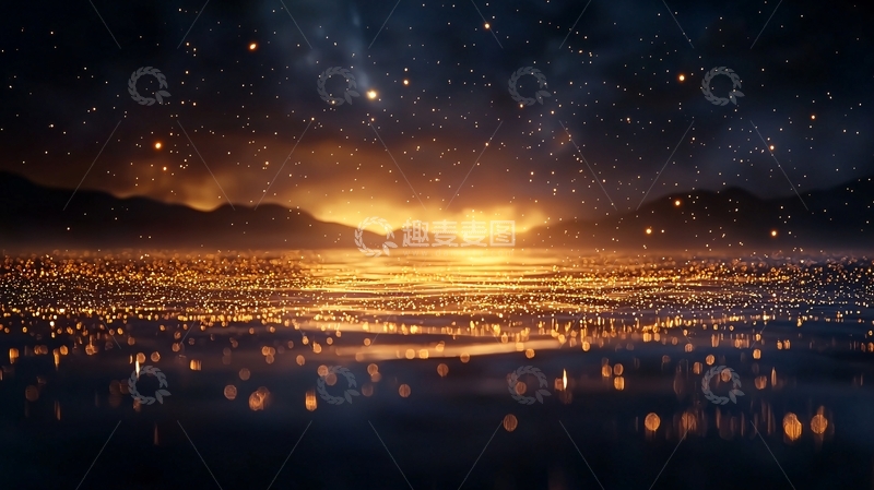 高清大图下载【趣麦麦图】夜空下的梦幻湖光
