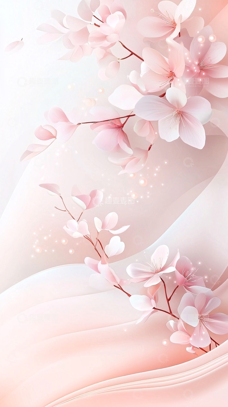 高清大图下载【趣麦麦图】粉色樱花浪漫背景图
