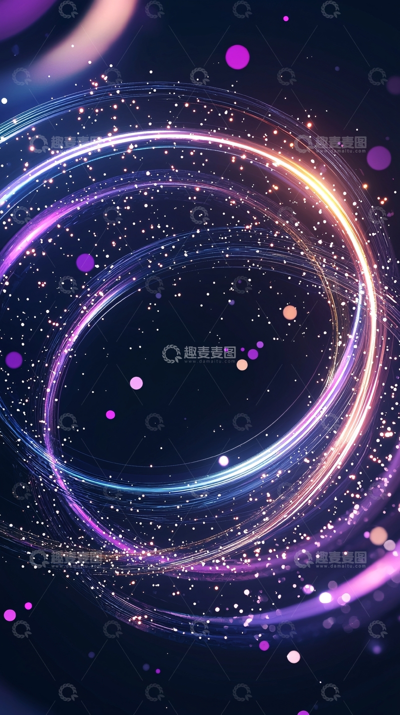 高清大图下载【趣麦麦图】梦幻星空光圈背景